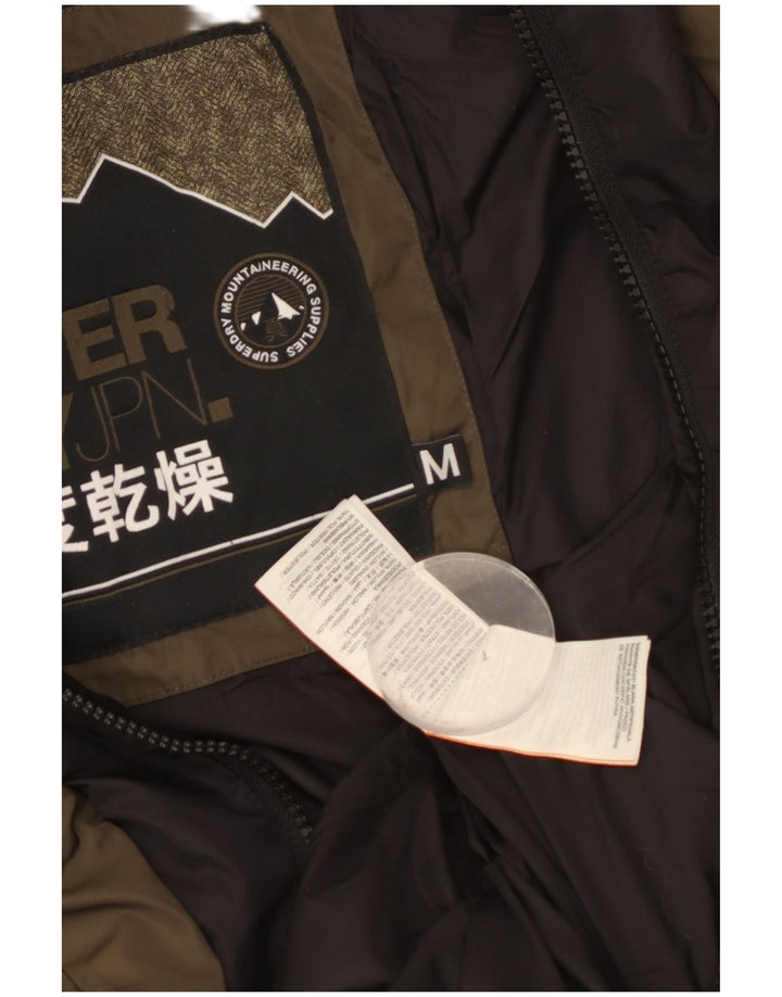 Giacca imbottita con cappuccio da donna Superdry UK 12 medio poliestere kaki