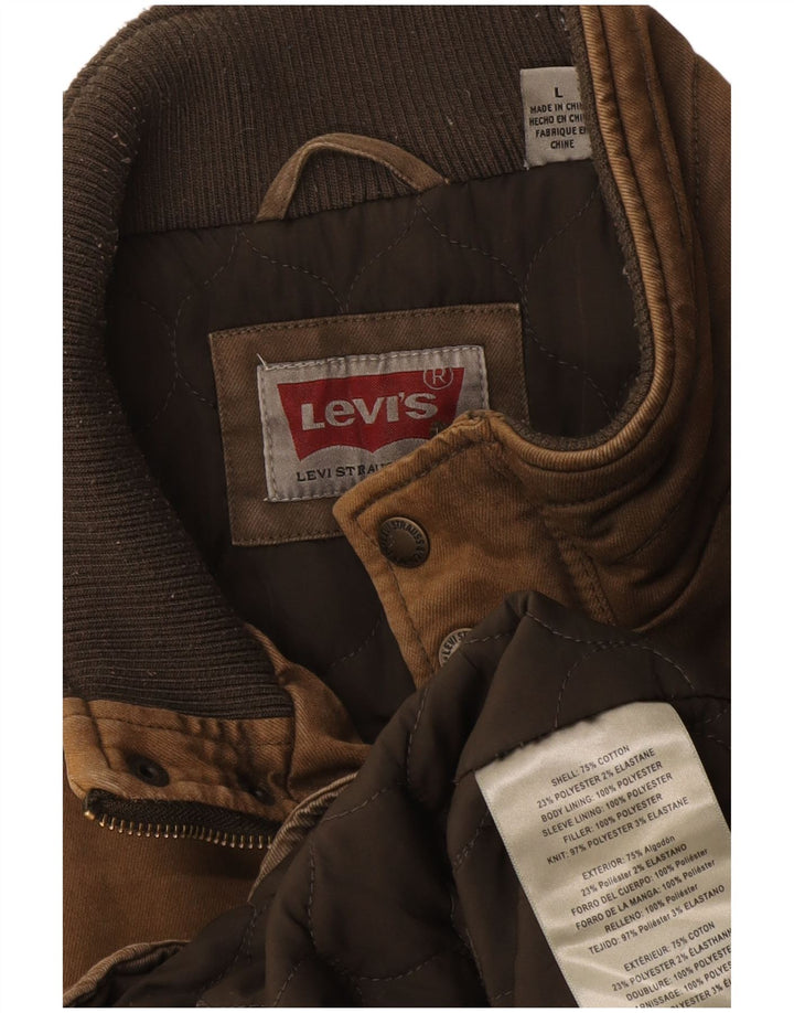Giacca a vento da uomo Levi's UK 40 grande cotone marrone