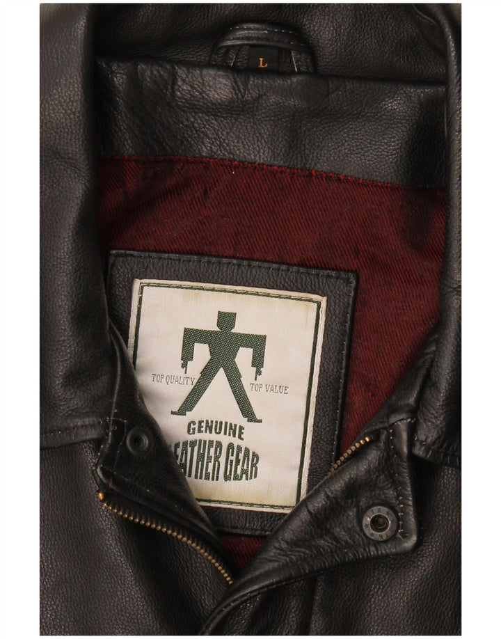 Giacca in pelle vintage da uomo UK 40 grande nera