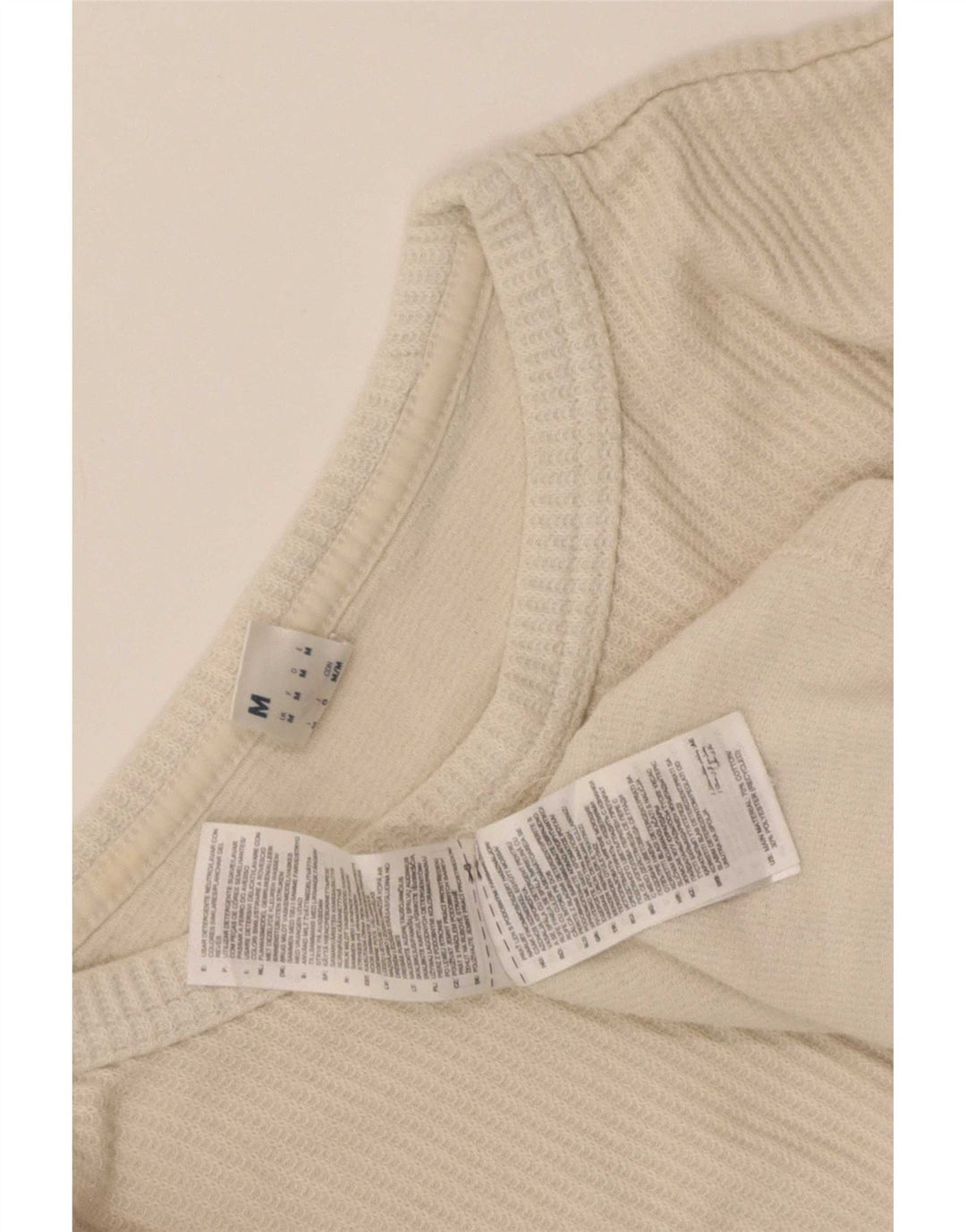 Top Reebok da uomo a maniche lunghe in cotone beige medio