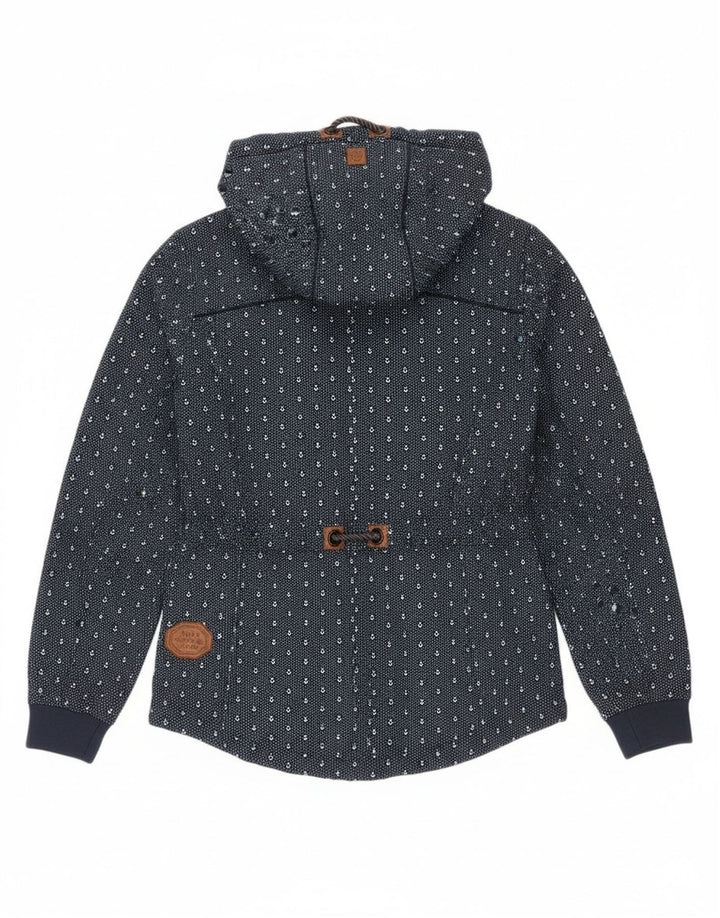 Giacca a vento con cappuccio da donna Naketano UK 10 Small Blu Navy maculato