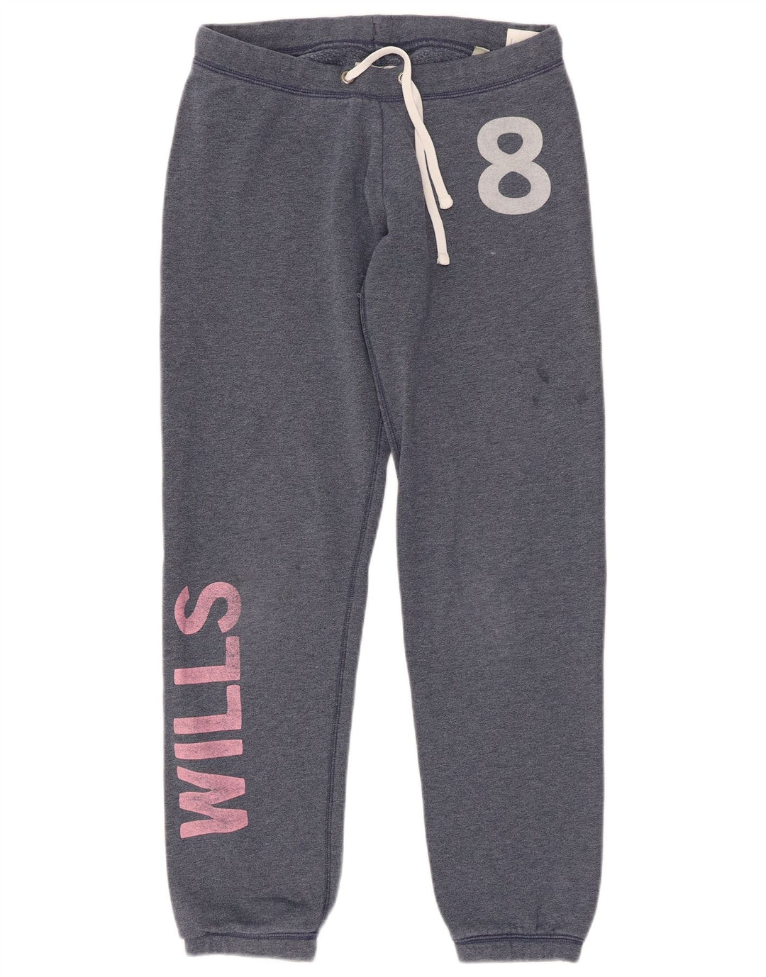 JACK WILLS Pantaloni da tuta con grafica da donna Joggers UK 8 Small Blu navy