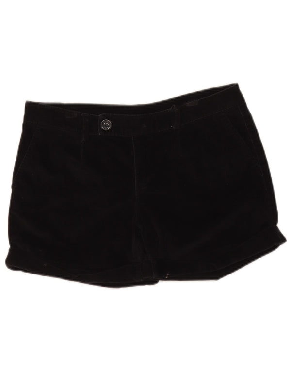 Pantaloncini di velluto a coste da donna Benetton IT 40 Small W30 Cotone Nero