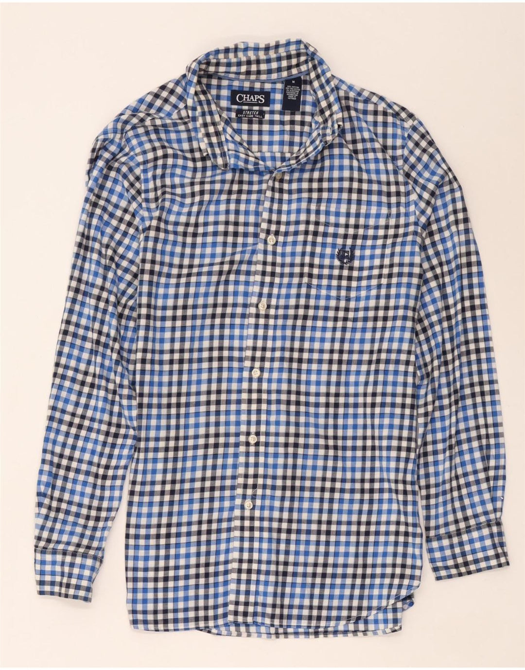 Camicia da uomo Chaps in cotone a quadri blu medio