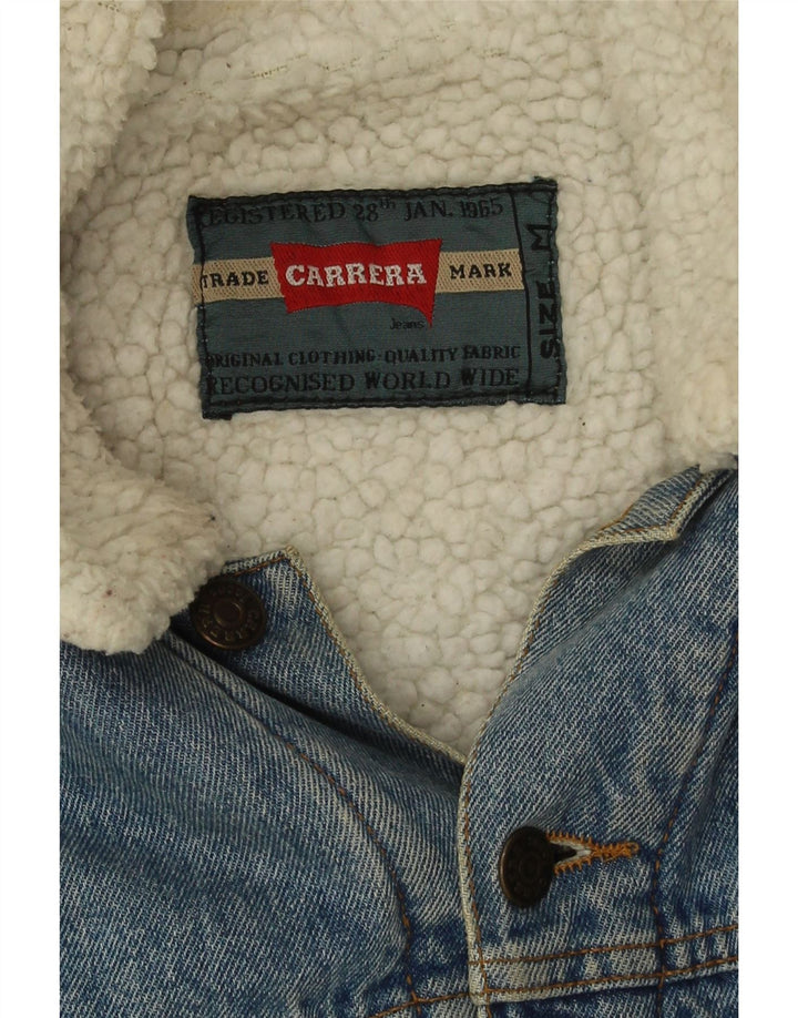 Giacca in denim Sherpa da uomo Carrera UK 38 Poliestere blu medio