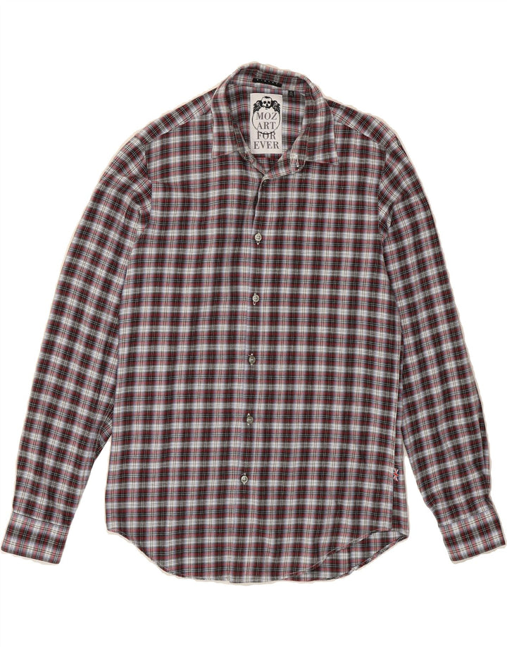 SISLEY Mens Flannel Shirt Size 15 3/4 40 Medium Red Check Vintage Sisley and Second-Hand Sisley from Messina Hembry 