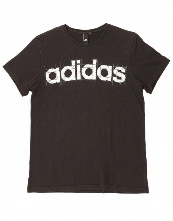 T-shirt grafica da uomo Adidas grande nera