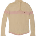 TOMMY HILFIGER Womens Button Neck Jumper Sweater UK 14 Large Off White Vintage Tommy Hilfiger and Second-Hand Tommy Hilfiger from Messina Hembry 