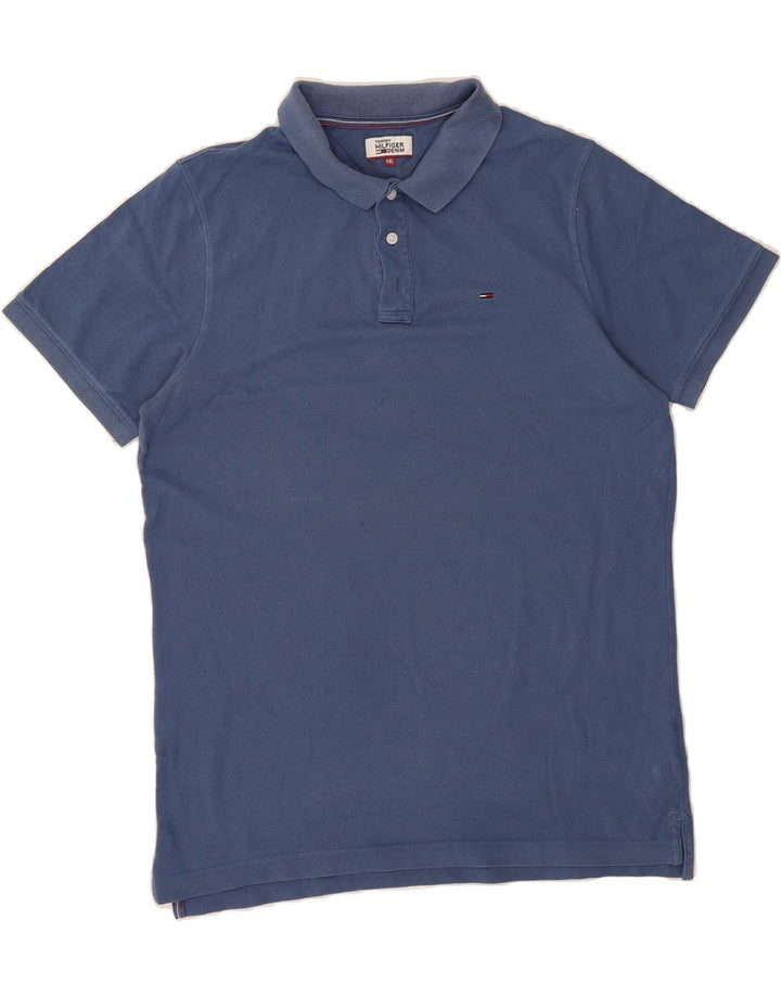 TOMMY HILFIGER Mens Polo Shirt 2XL Blue Cotton Vintage Tommy Hilfiger and Second-Hand Tommy Hilfiger from Messina Hembry 
