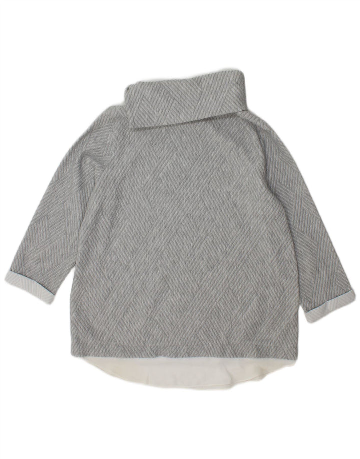 Maglione maglione a collo alto da donna Phase Eight UK 12 Grigio medio geometrico
