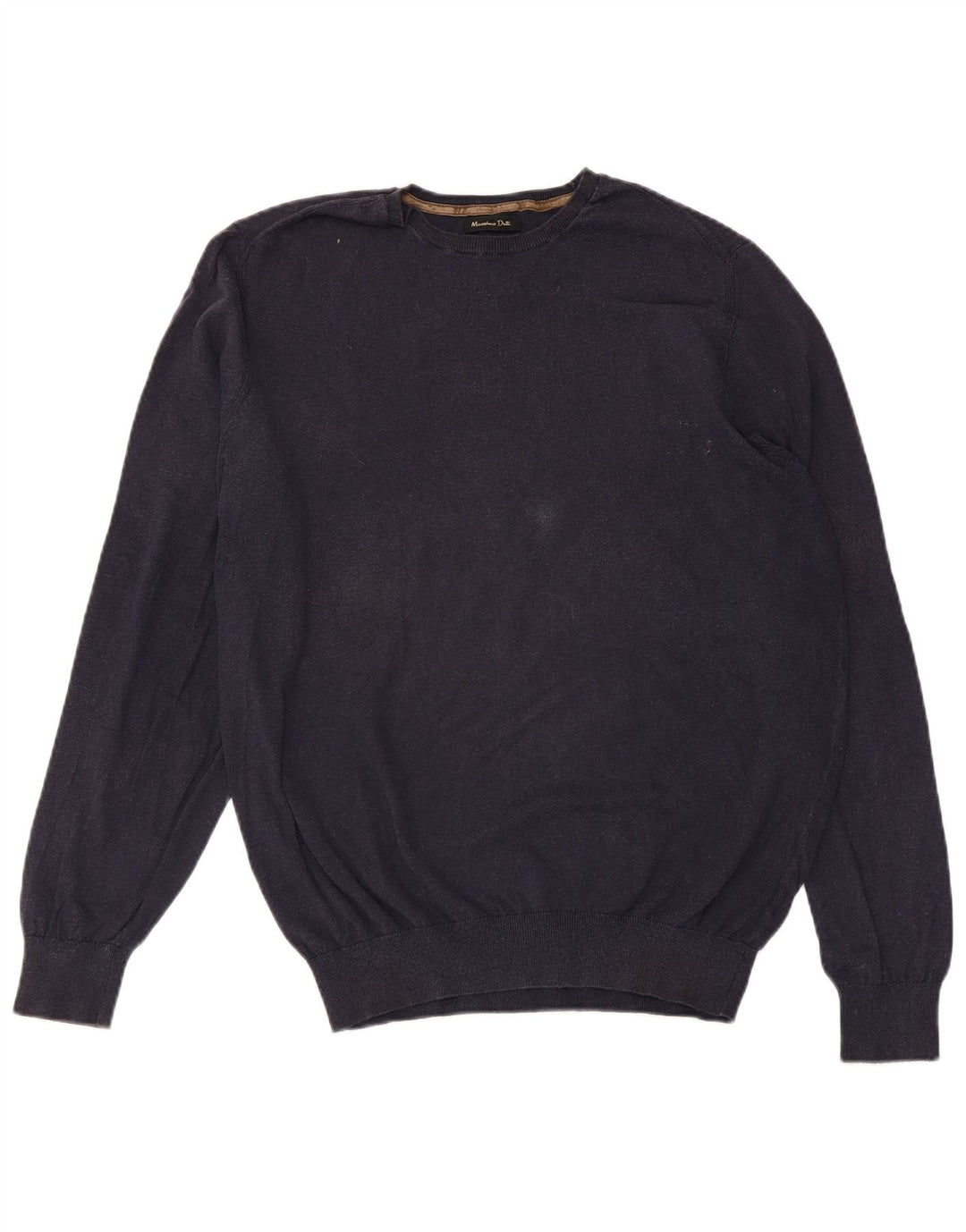 MASSIMO DUTTI Maglione da uomo girocollo in cotone medio blu navy