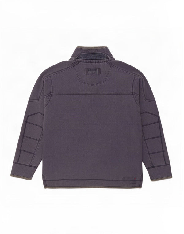 Felpa da uomo con collo con zip Fat Face, maglione grande, cotone blu