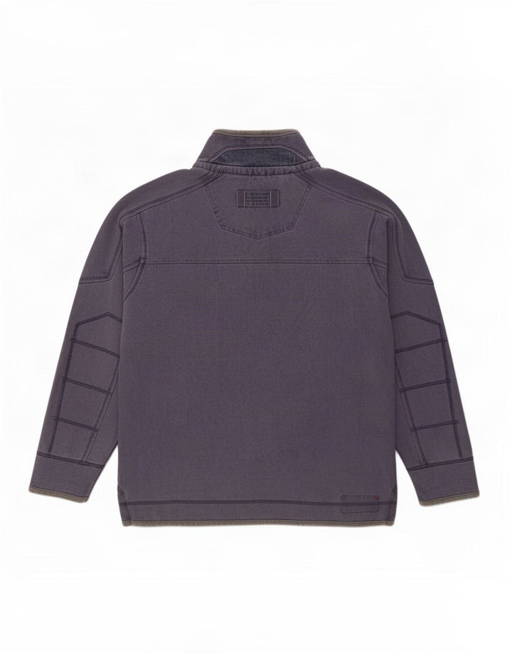 Felpa da uomo con collo con zip Fat Face, maglione grande, cotone blu