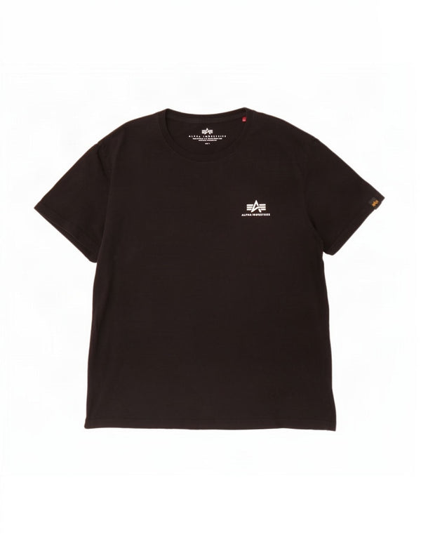 T-shirt da uomo Alpha Industries Top grande in cotone nero