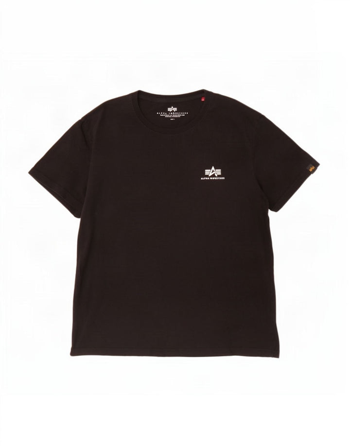 T-shirt da uomo Alpha Industries Top grande in cotone nero