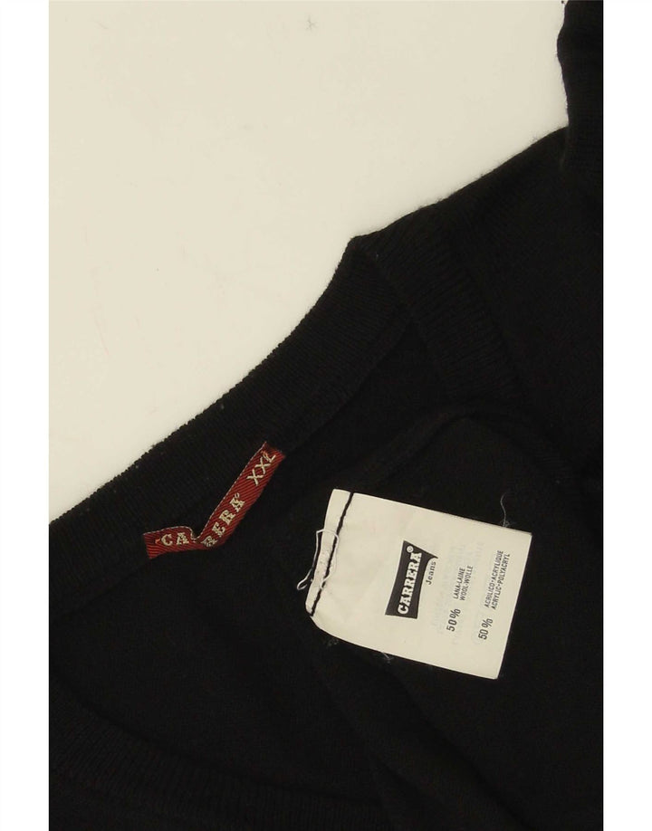 Maglione da uomo con scollo a V Carrera 2XL lana nera