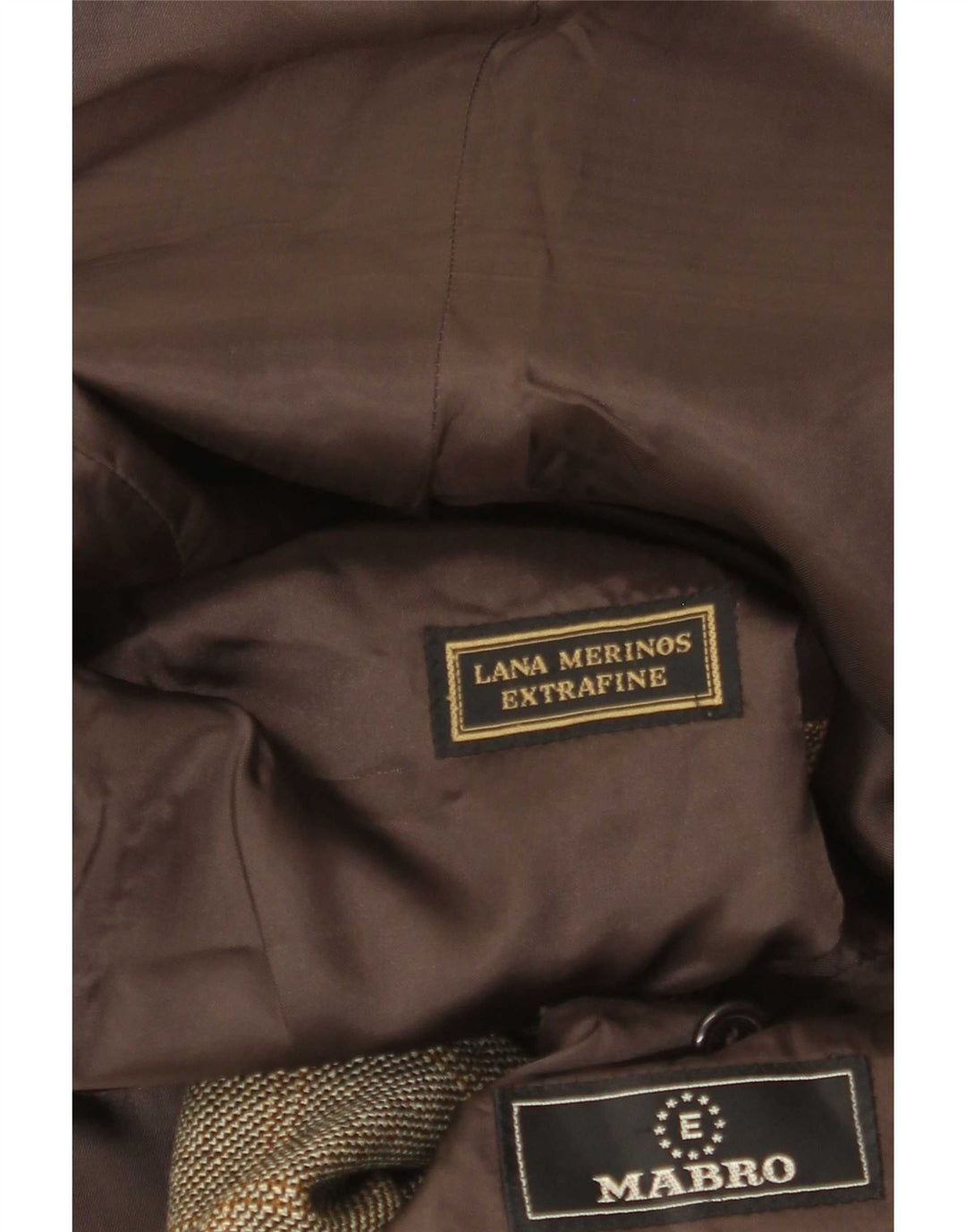 Giacca blazer da uomo a 3 bottoni Mabro UK 38 media lana merino a quadri kaki