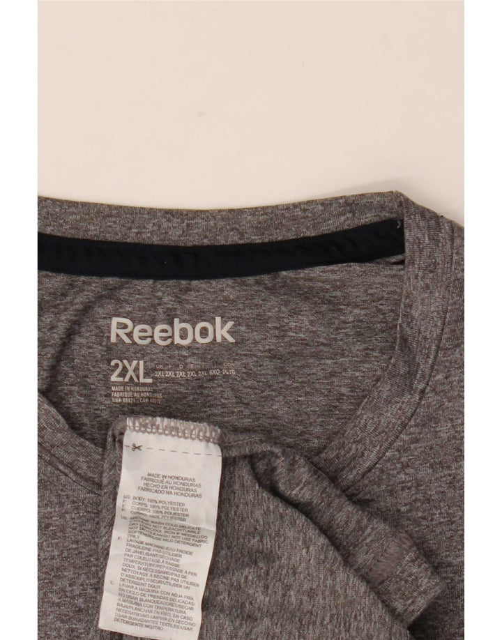 T-shirt Reebok da uomo Top 2XL poliestere chiazzato grigio