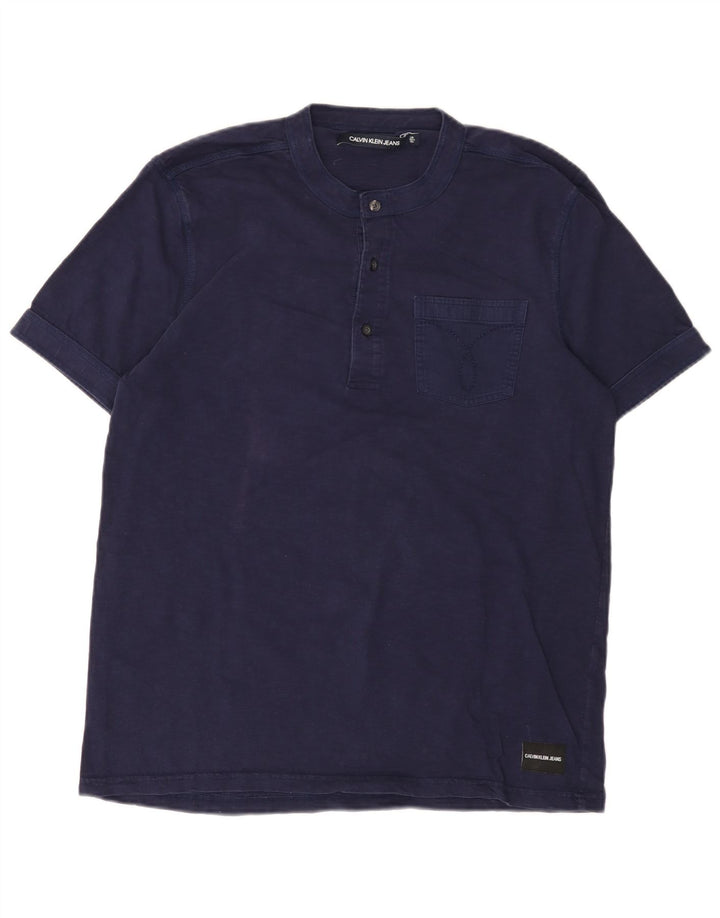 Calvin Klein Jeans T-shirt da uomo Top Large Blu Navy