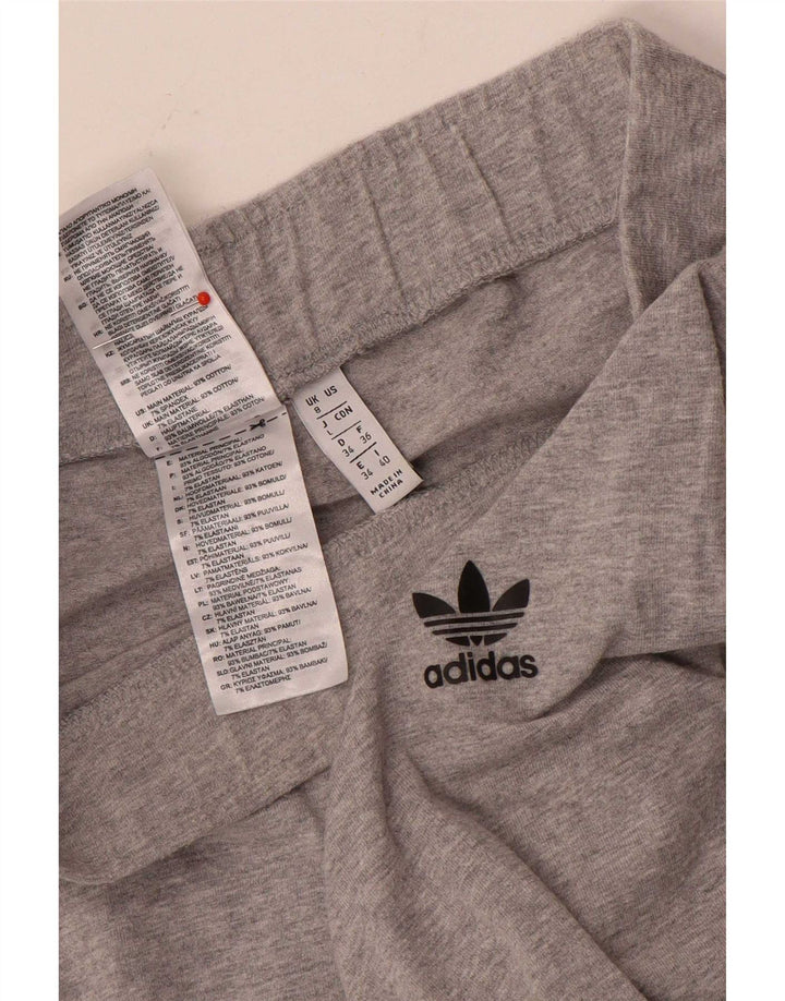 Leggings grafici da donna Adidas UK 8 piccolo cotone grigio