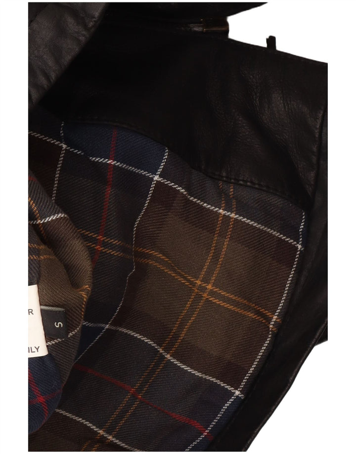 Giacca in pelle militare da uomo Barbour UK 36 piccola in pelle nera