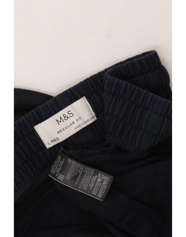 Pantaloni da tuta da uomo Marks & Spencer vestibilità regolare di grandi dimensioni in cotone blu navy