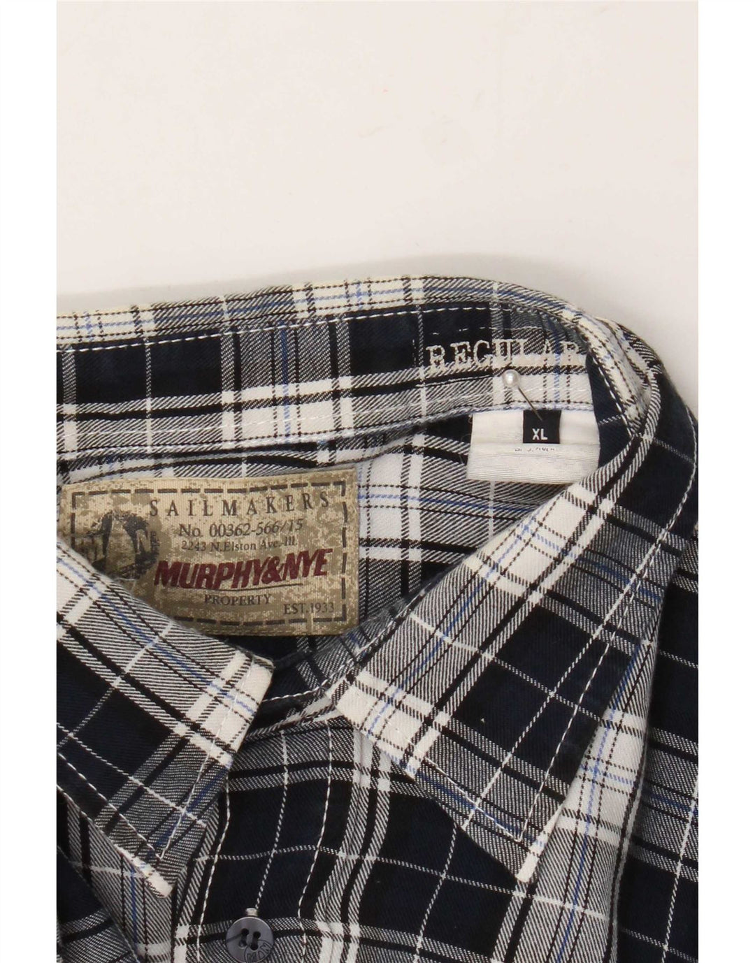 Camicia da uomo in flanella Murphy & Nye XL scozzese blu navy