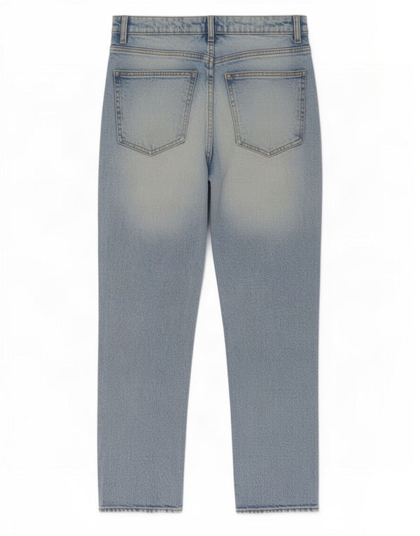 Jeans slim a vita alta effetto consumato da donna Zara EU 38 Small W28 L27 Blu
