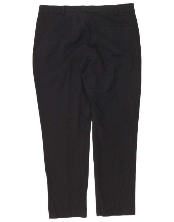 Pantaloni chino slim crop da donna Marks & Spencer UK 12 medi W32 L25 neri