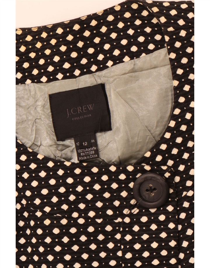 Giacca blazer da donna a 1 bottone J. CREW US 12 grande nera maculata