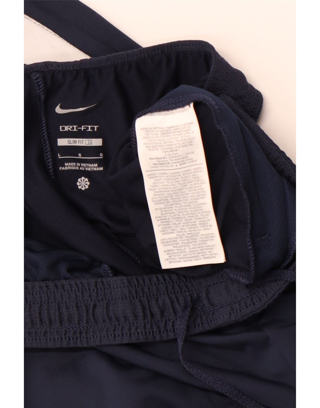 Pantaloni da tuta da uomo NIKE Dri Fit Slim Fit Large in poliestere blu navy