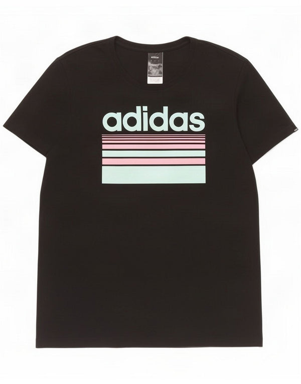 Adidas T-shirt grafica da uomo Top in cotone nero medio