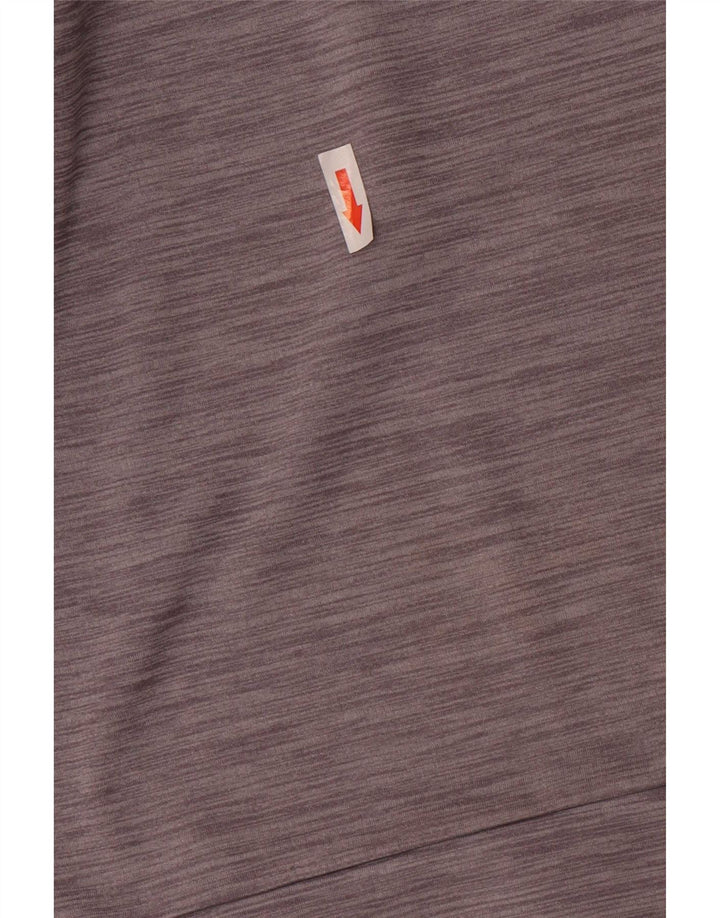 Nike Uomo Dri Fit Zip Collo Pullover Tuta Top XL Poliestere chiazzato grigio