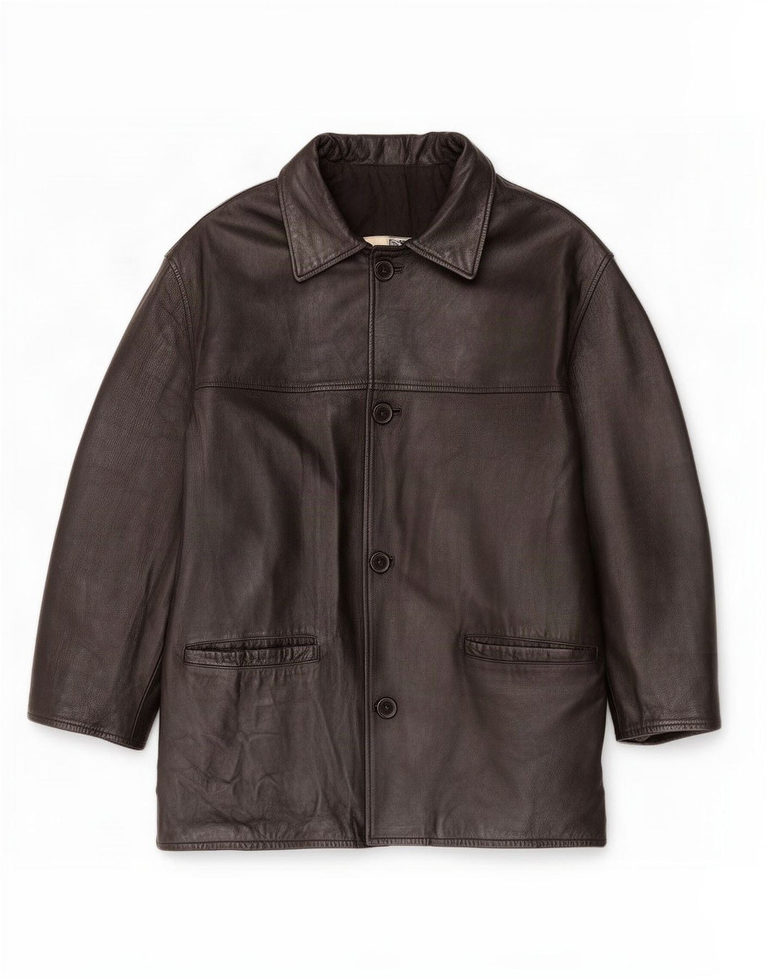 Giacca in pelle vintage da uomo IT 52 XL Nera