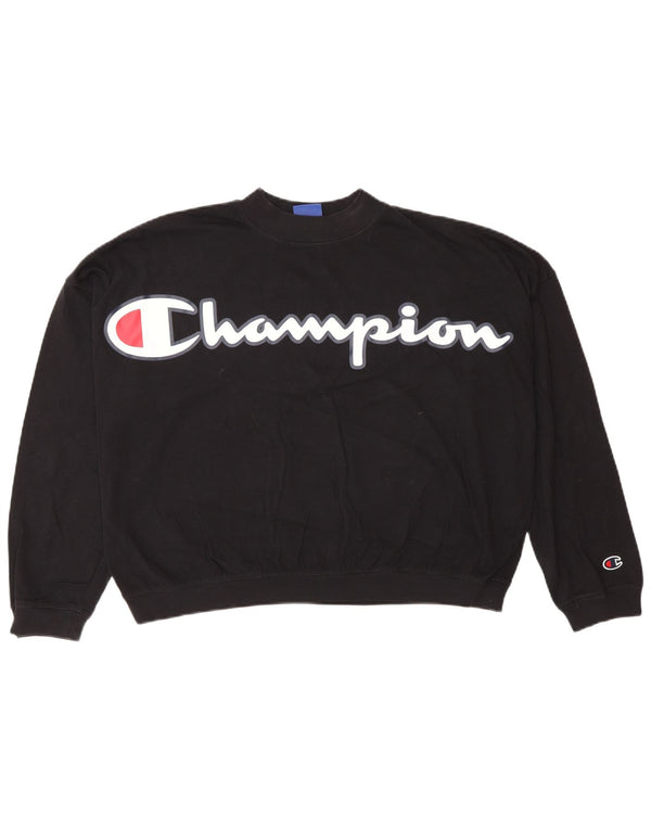 Felpa oversize con grafica da donna Champion UK 6 XS Nera