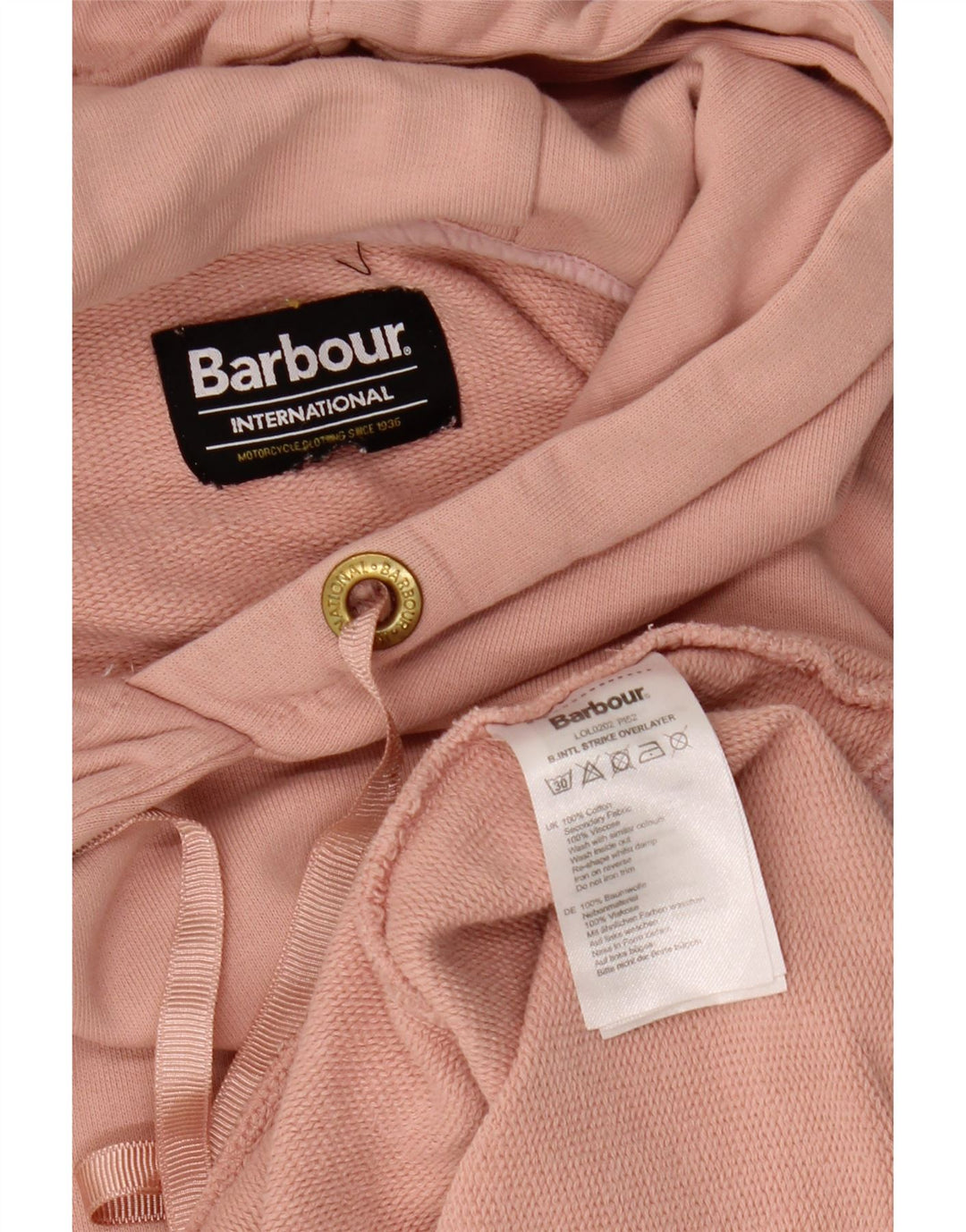 Maglione con cappuccio da donna BARBOUR UK 12 cotone rosa medio