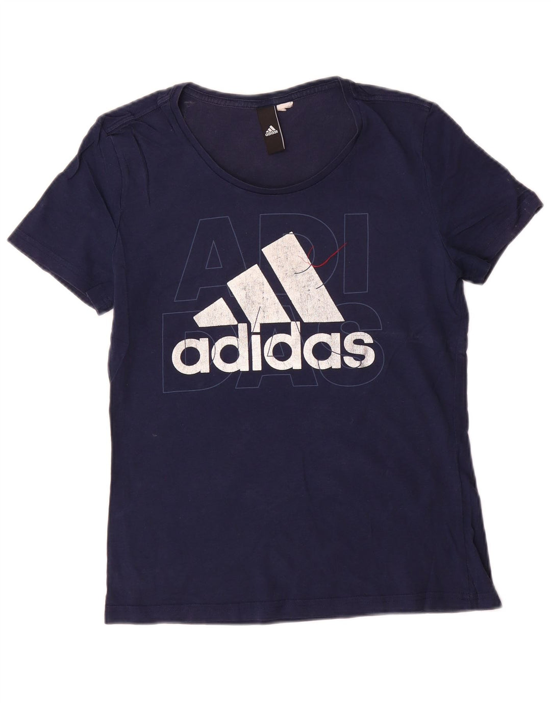 T-shirt grafica da donna Adidas Top UK 12 medio blu navy