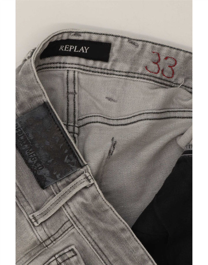 Jeans slim invecchiati da uomo Replay W33 L27 grigi