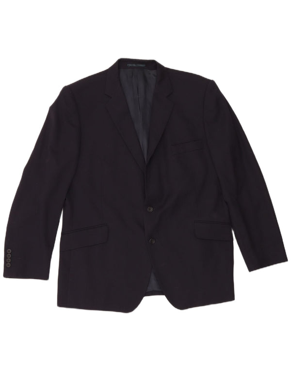 Gieves & Hawkes Giacca blazer a 2 bottoni da uomo UK 46 3XL Lana blu navy