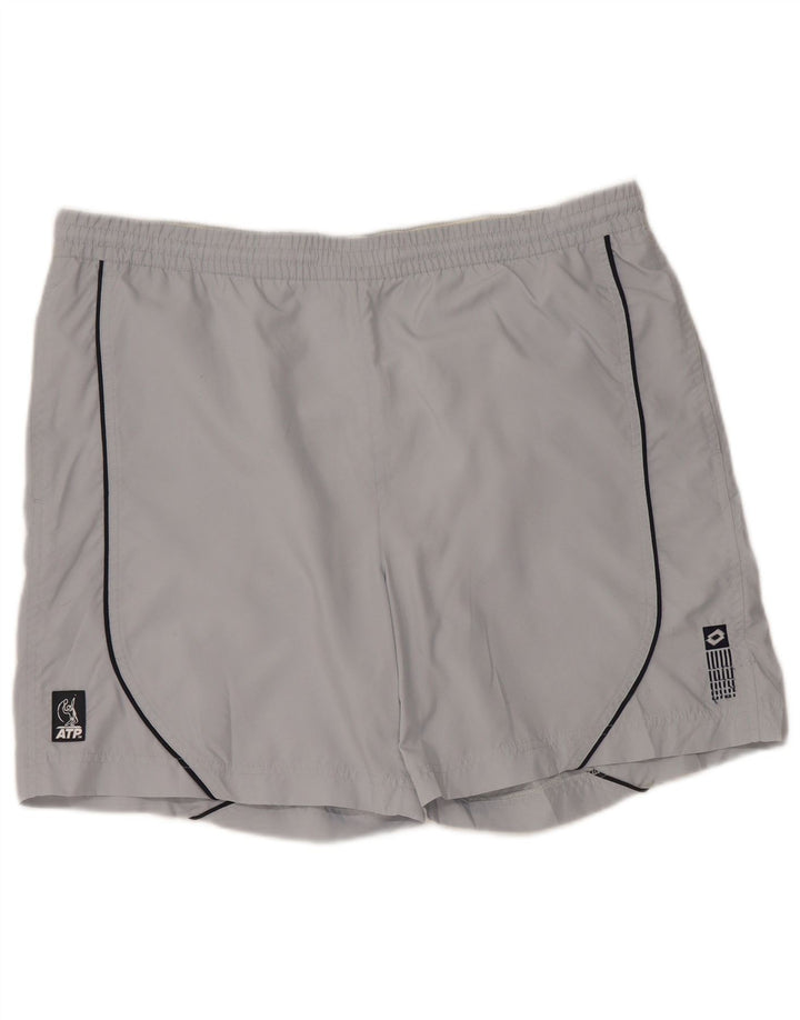 Pantaloncini sportivi da uomo LOTTO grandi in poliestere grigio