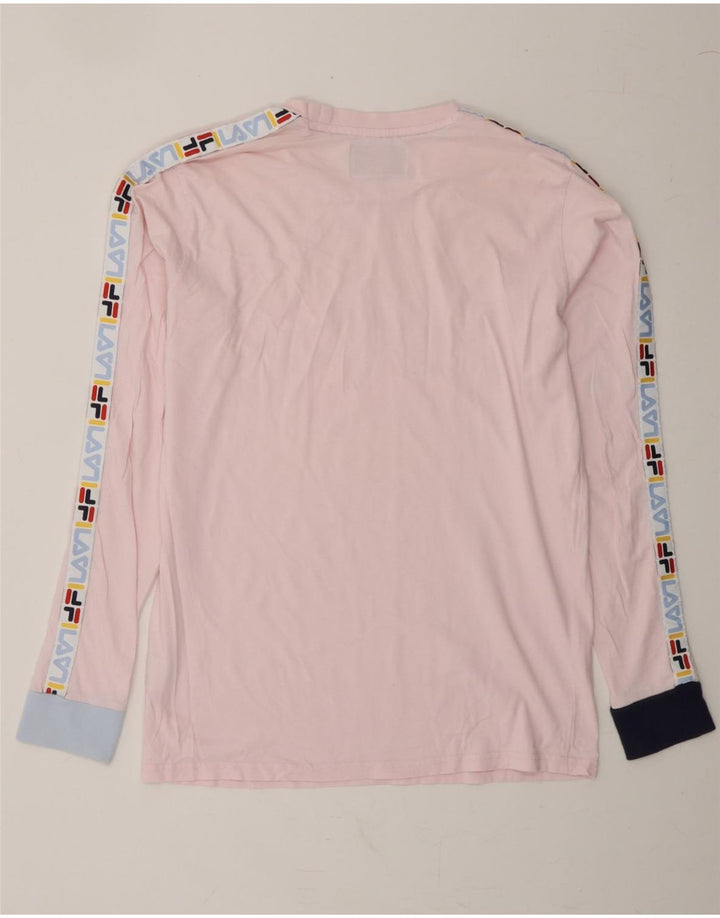 FILA Mens Graphic Top Long Sleeve Medium Pink Cotton Vintage Fila and Second-Hand Fila from Messina Hembry 