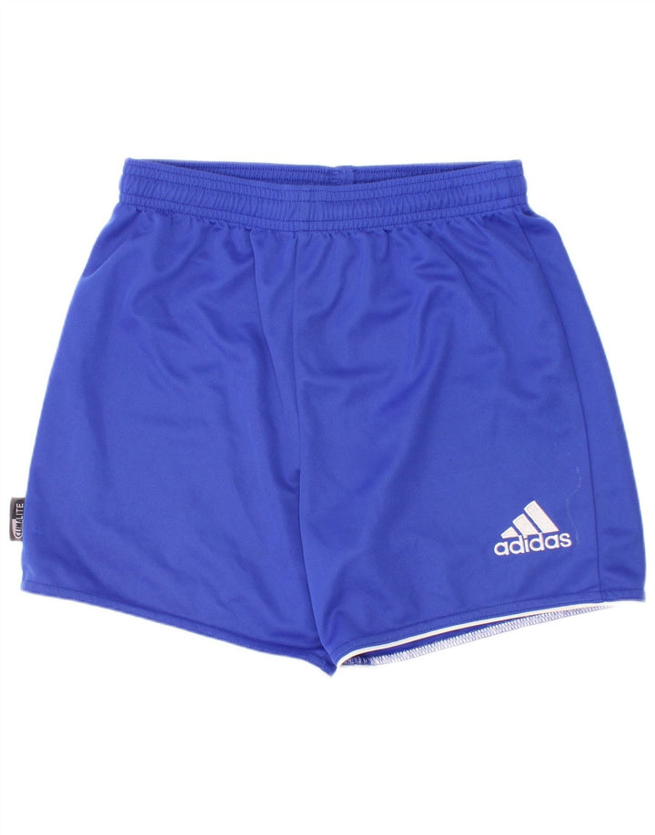 Pantaloncini sportivi Adidas Climalite da ragazzo 9-10 anni in poliestere blu
