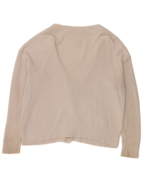 Maglione cardigan oversize da donna John Lewis UK 16 grande cotone bianco sporco