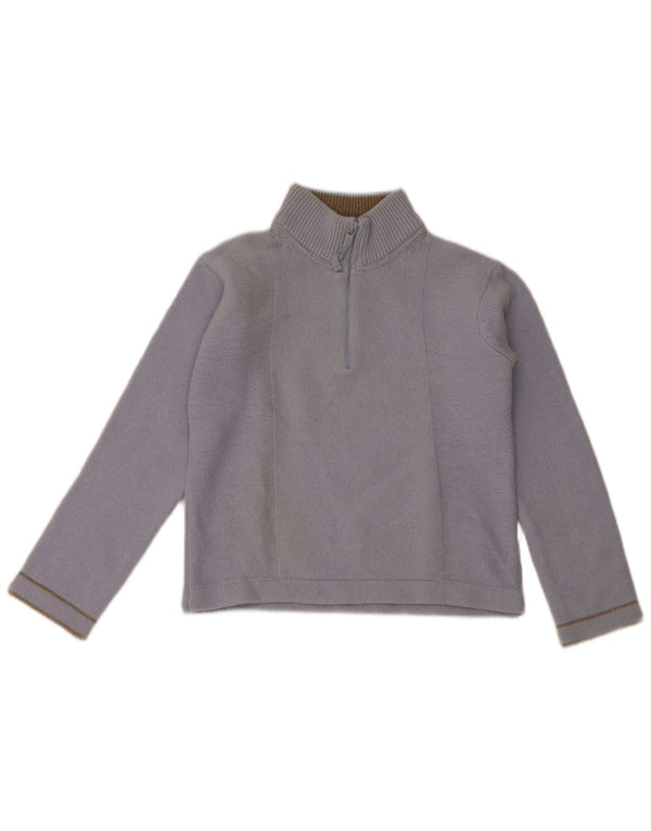 Maglione da donna Armani Jeans con collo corto e zip IT 42 Lana blu medio