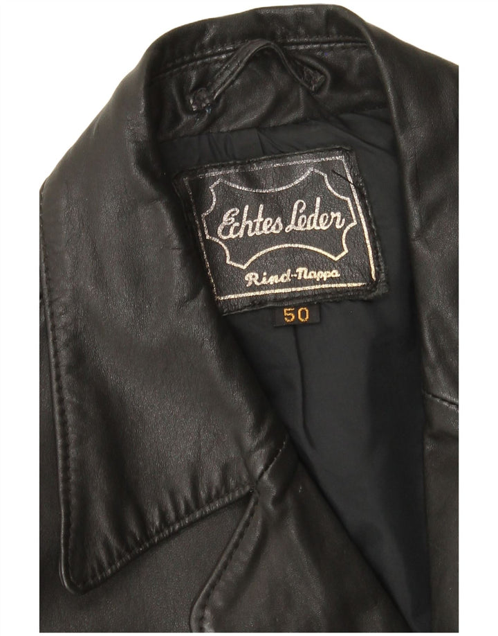 Giacca in pelle vintage da uomo EU 50 grande in pelle nera