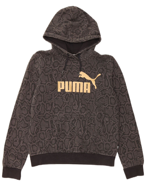 Felpa con cappuccio grafica da donna Puma UK 14 Cotone con stampa animalier grigio medio