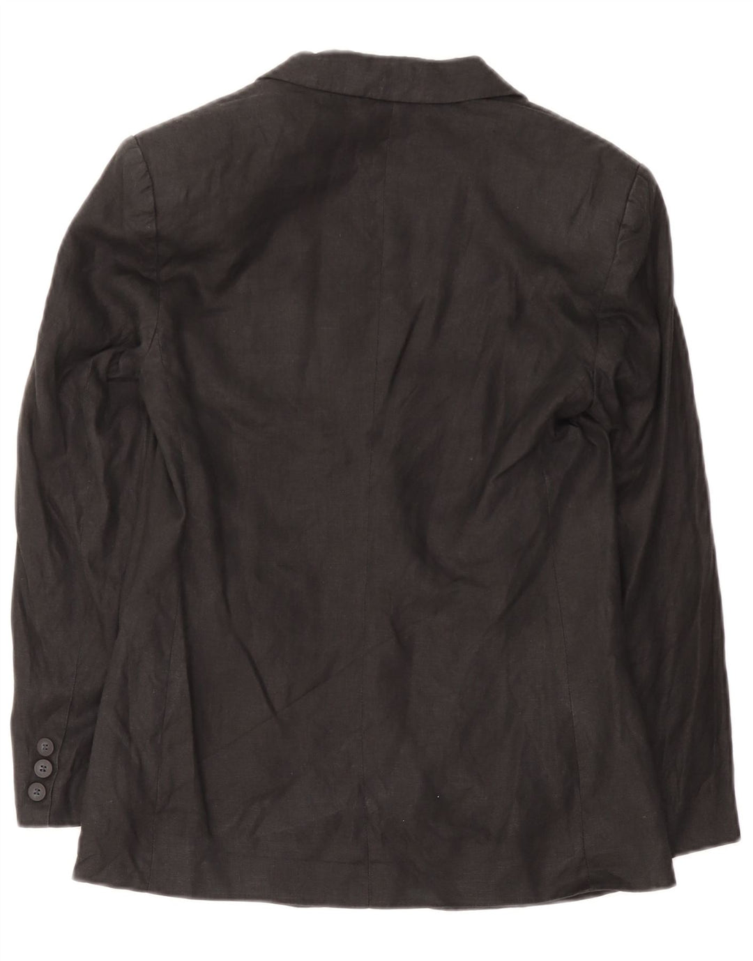 Giacca Blazer a 2 Bottoni da Donna Benetton IT 40 Small Lino Nero