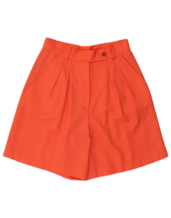 Pantaloncini casual con ancoraggio a vita alta da donna vintage IT 44 Medium W26 Lana arancione