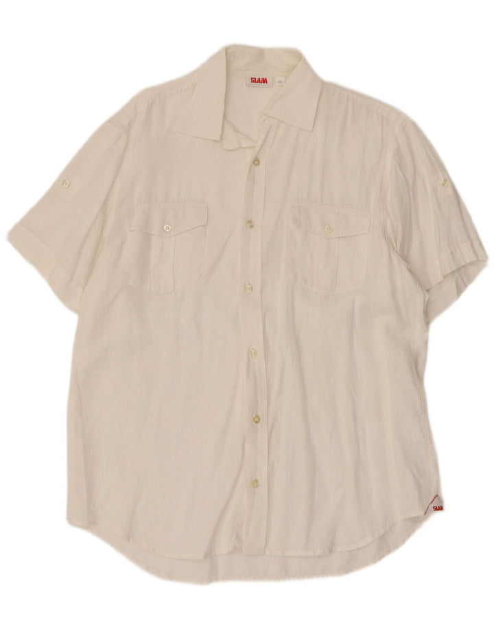 Camicia a maniche corte da uomo Slam bianco medio
