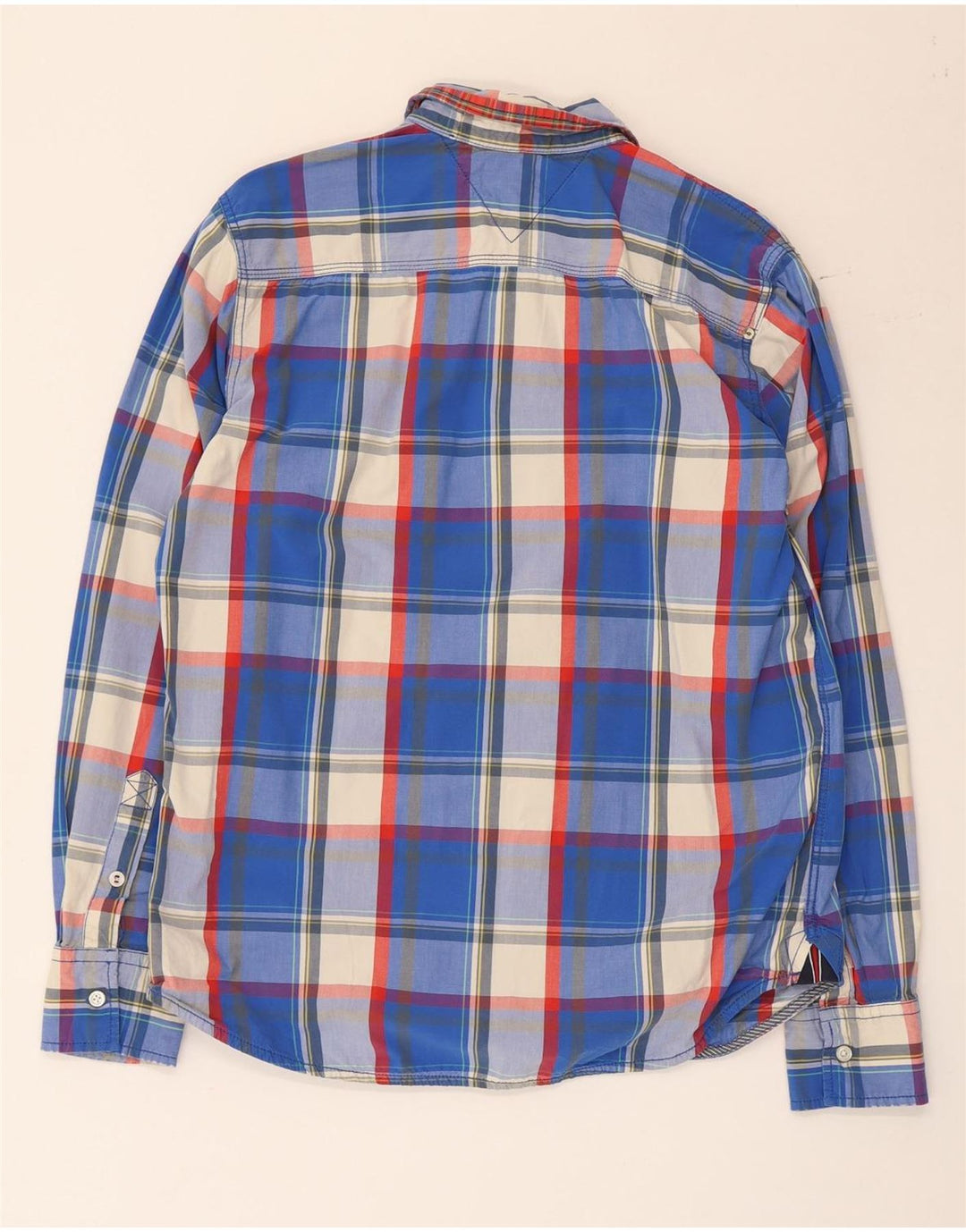 Camicia da uomo Tommy Hilfiger a quadri grandi in cotone blu